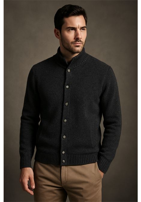 Cavalieri Milano  Cardigan Uomo in Lana Grigio Antracite Cavalieri Milano | Maglieria | 87077404